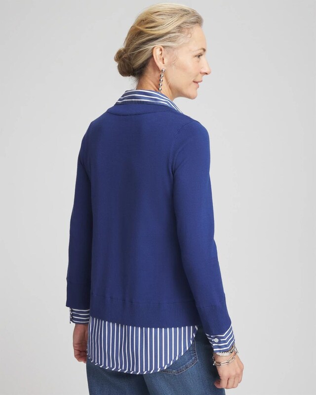 Built-In Shirt Knit Sweater - image 3